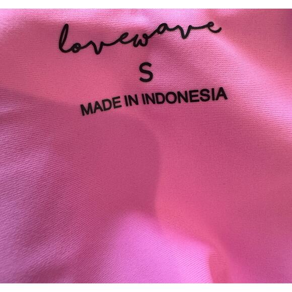 Lovewave Pink Strapless One Piece Swimsuit SMALL Cutout Monokini Cheeky $128 NEW - Picture 8 of 9